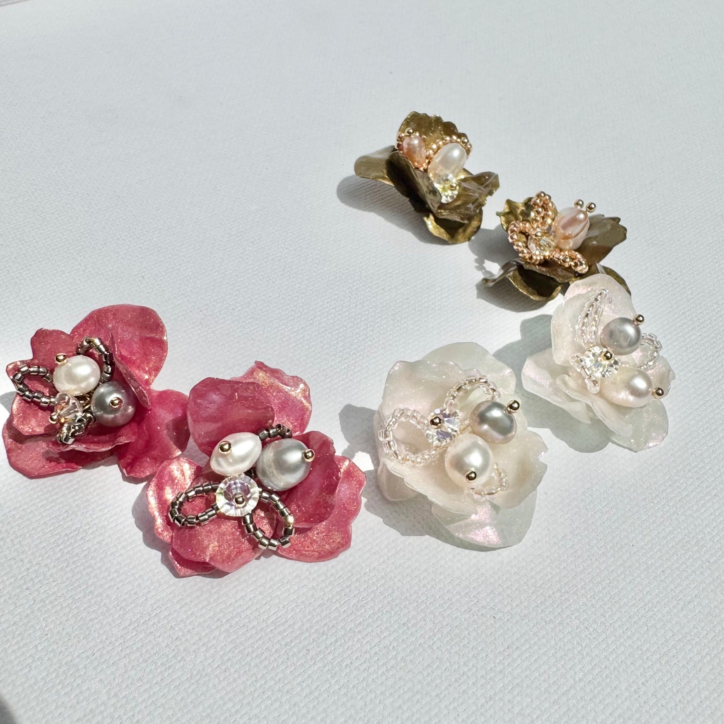 Enchanted Rose Earrings - Rosy Glow -