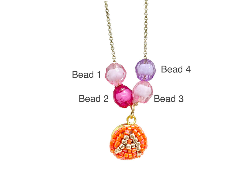 Hand beaded kids necklace - Alphabet-
