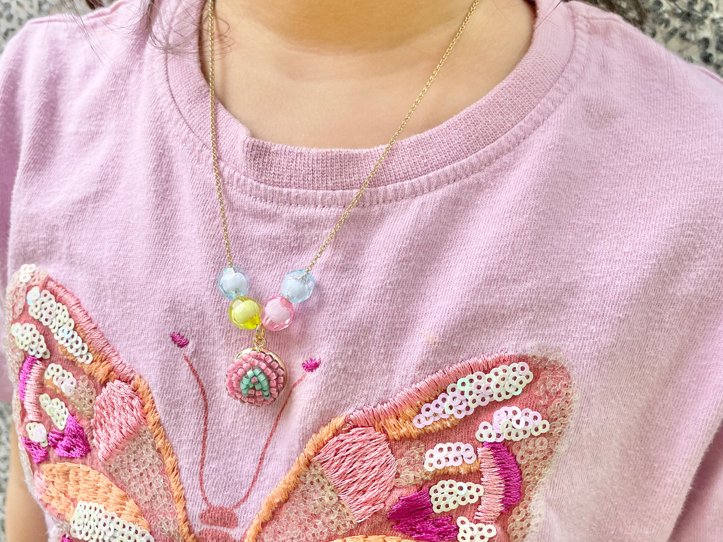Hand beaded kids necklace - Alphabet-