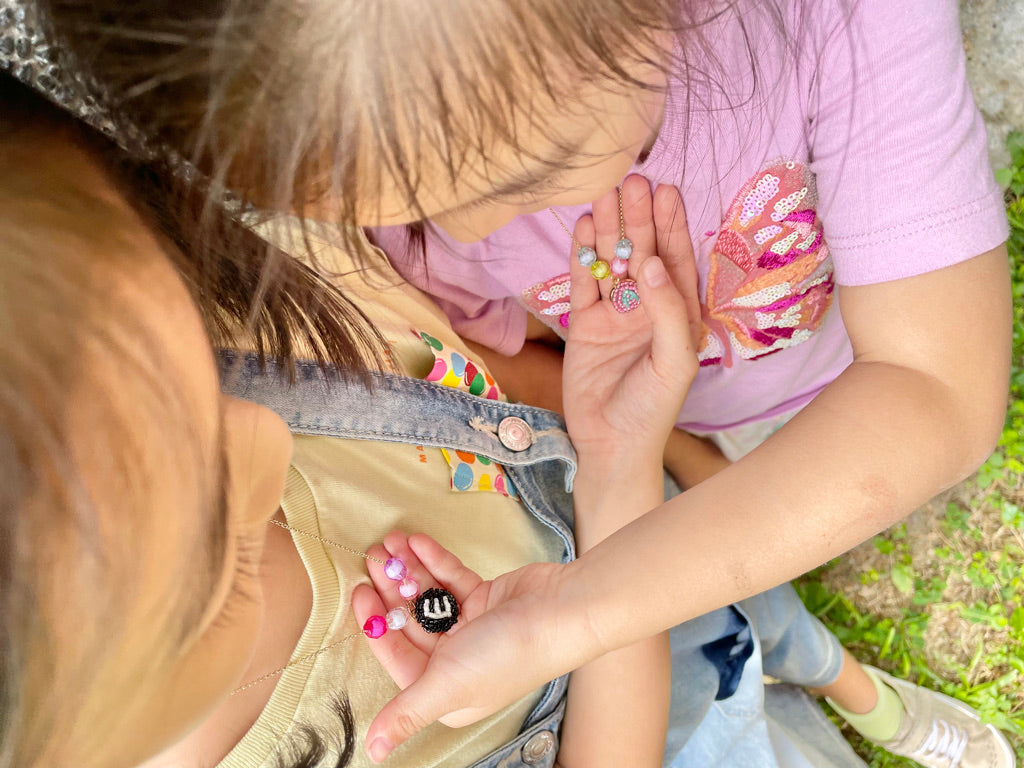 Hand beaded kids necklace - Alphabet-