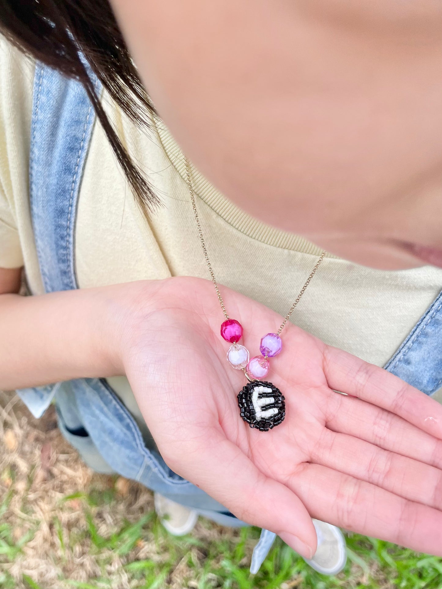 Hand beaded kids necklace - Alphabet-