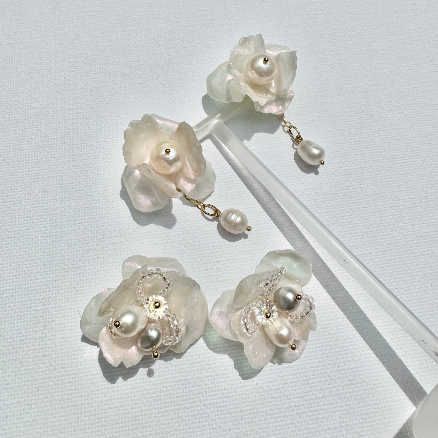 Enchanted Rose Earrings - Snow White -