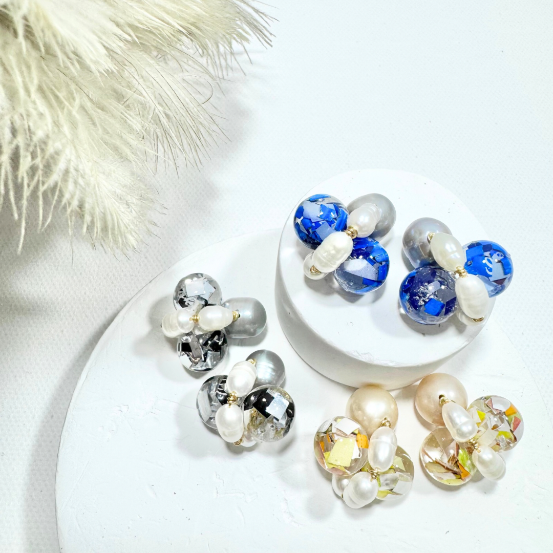Bee Divine honey bee earrings handcrafted from upcycled plastic, featuring delicate bee-inspired designs with lightweight, eco-friendly materials. A sustainable statement piece for nature lovers.