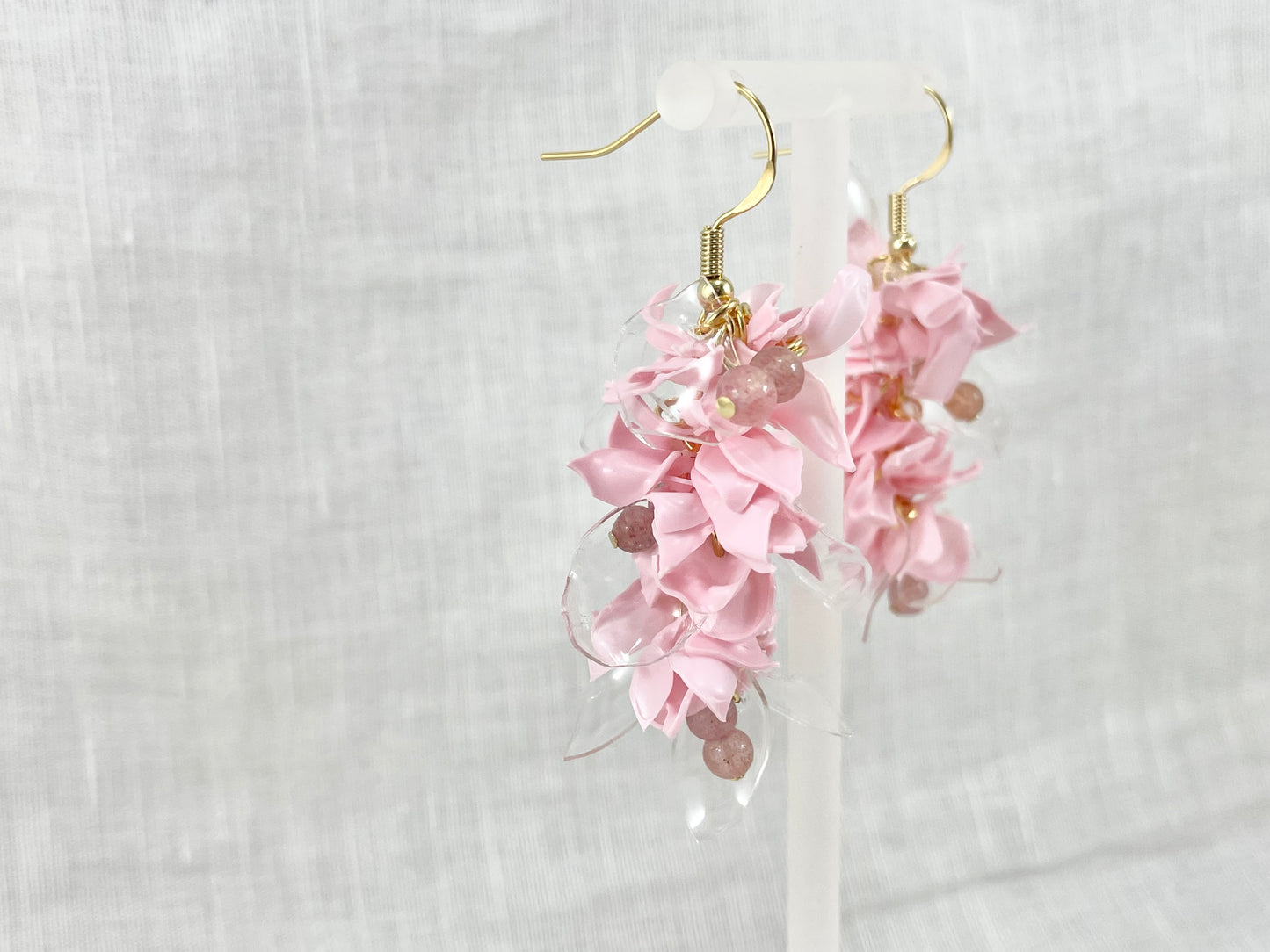 Upcycled earrings - sakura - 14KGF