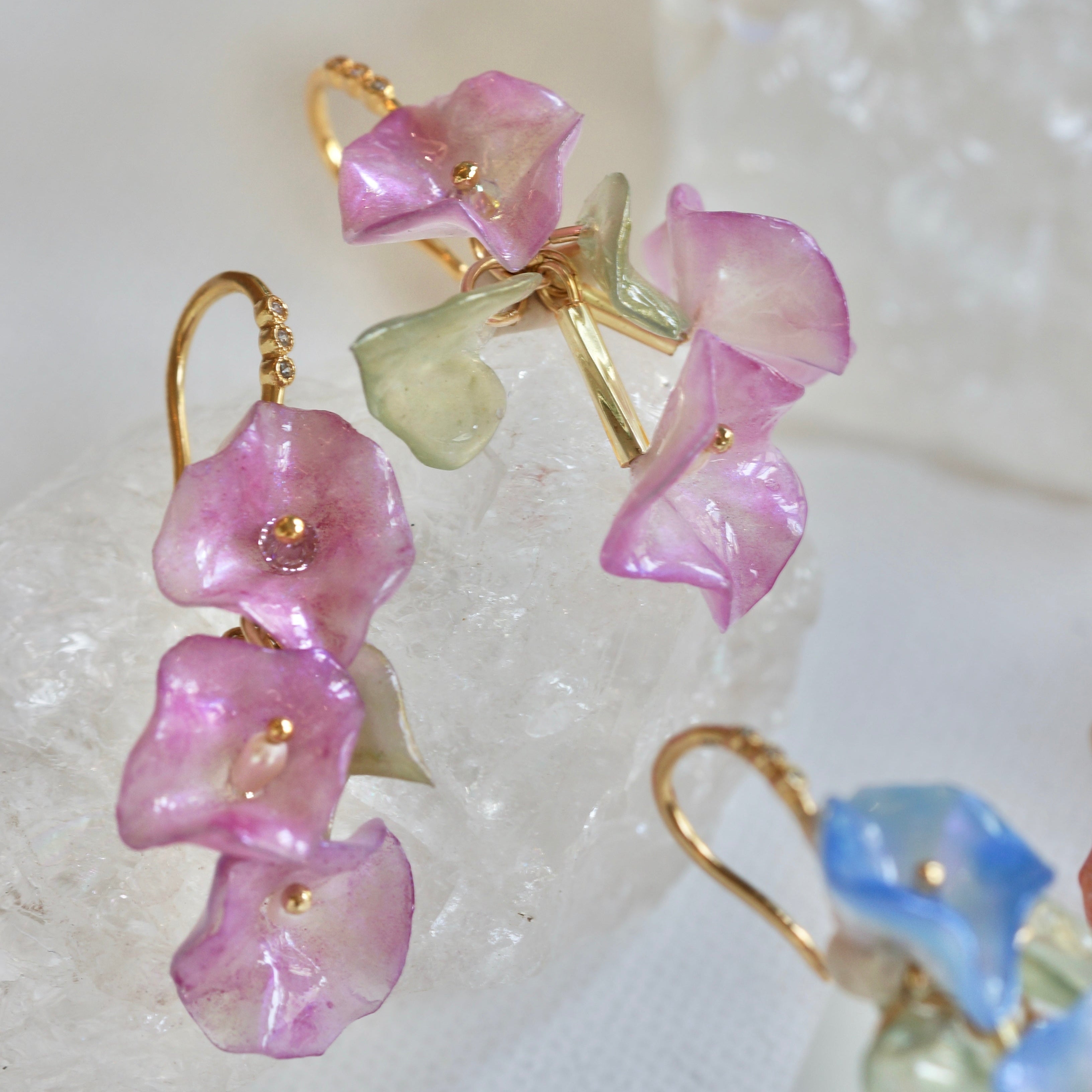Morning Glory Earrings -Pink