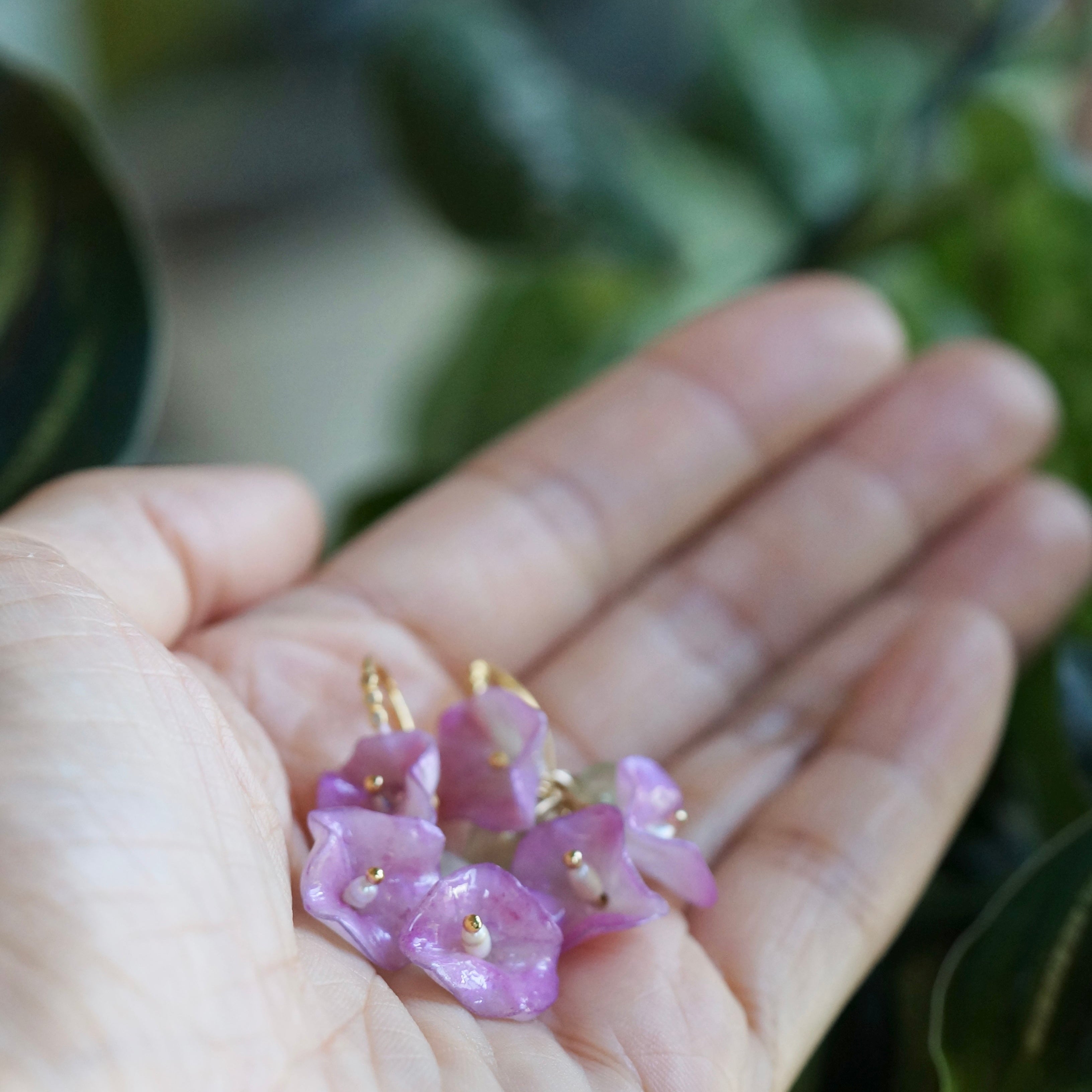 Morning Glory Earrings -Pink