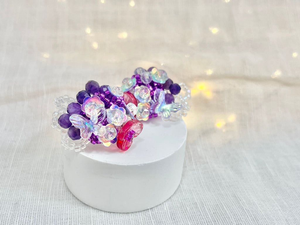 Hand beaded earrings - fig -