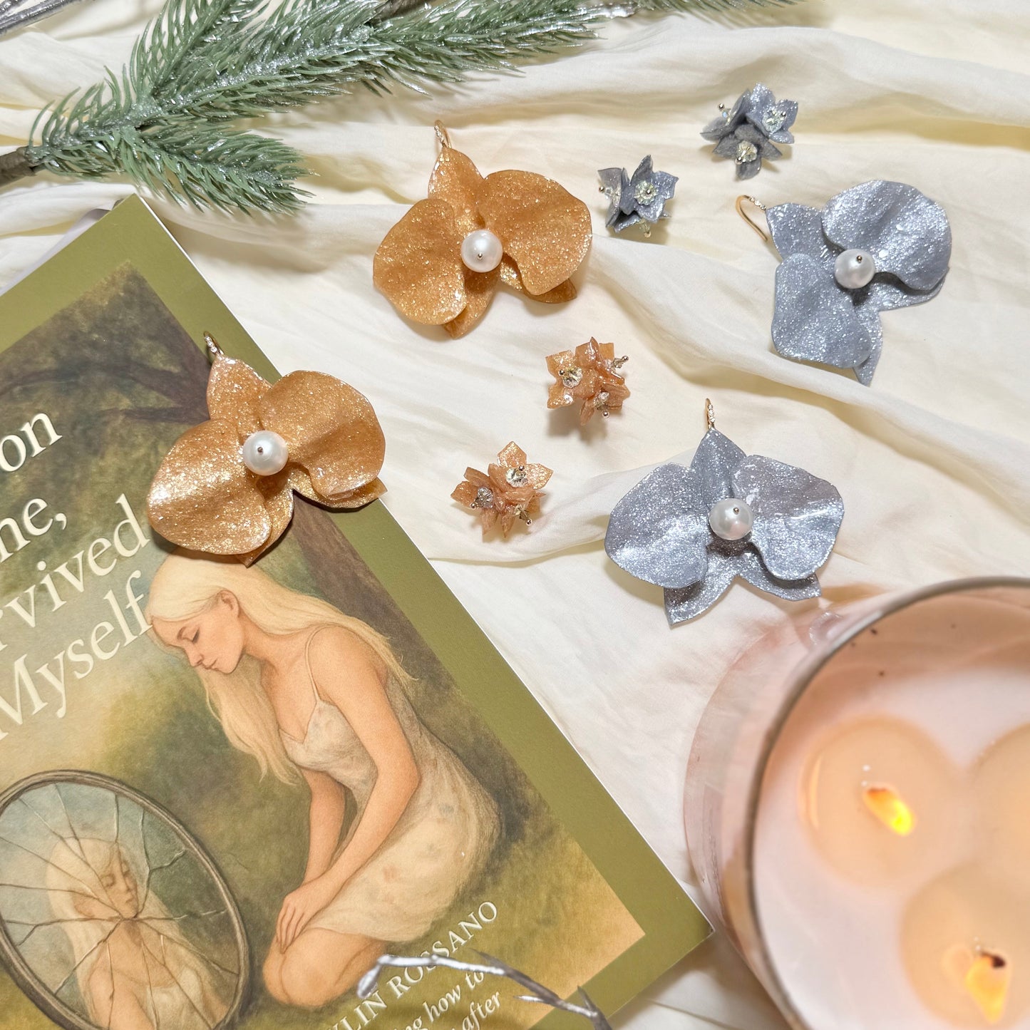 Lilac Fantasy Earrings - Silver Holiday -