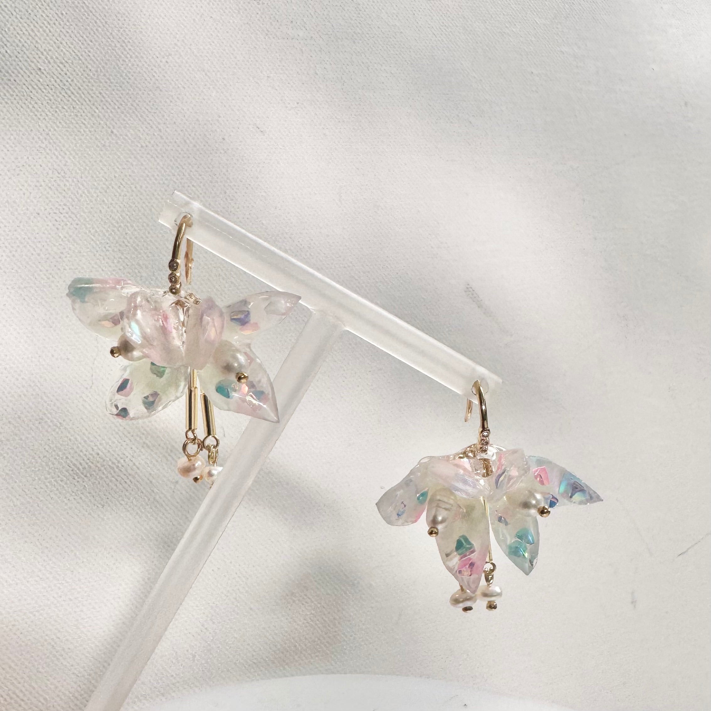 Fairy Prism Papillon Earrings - Glowspell White -
