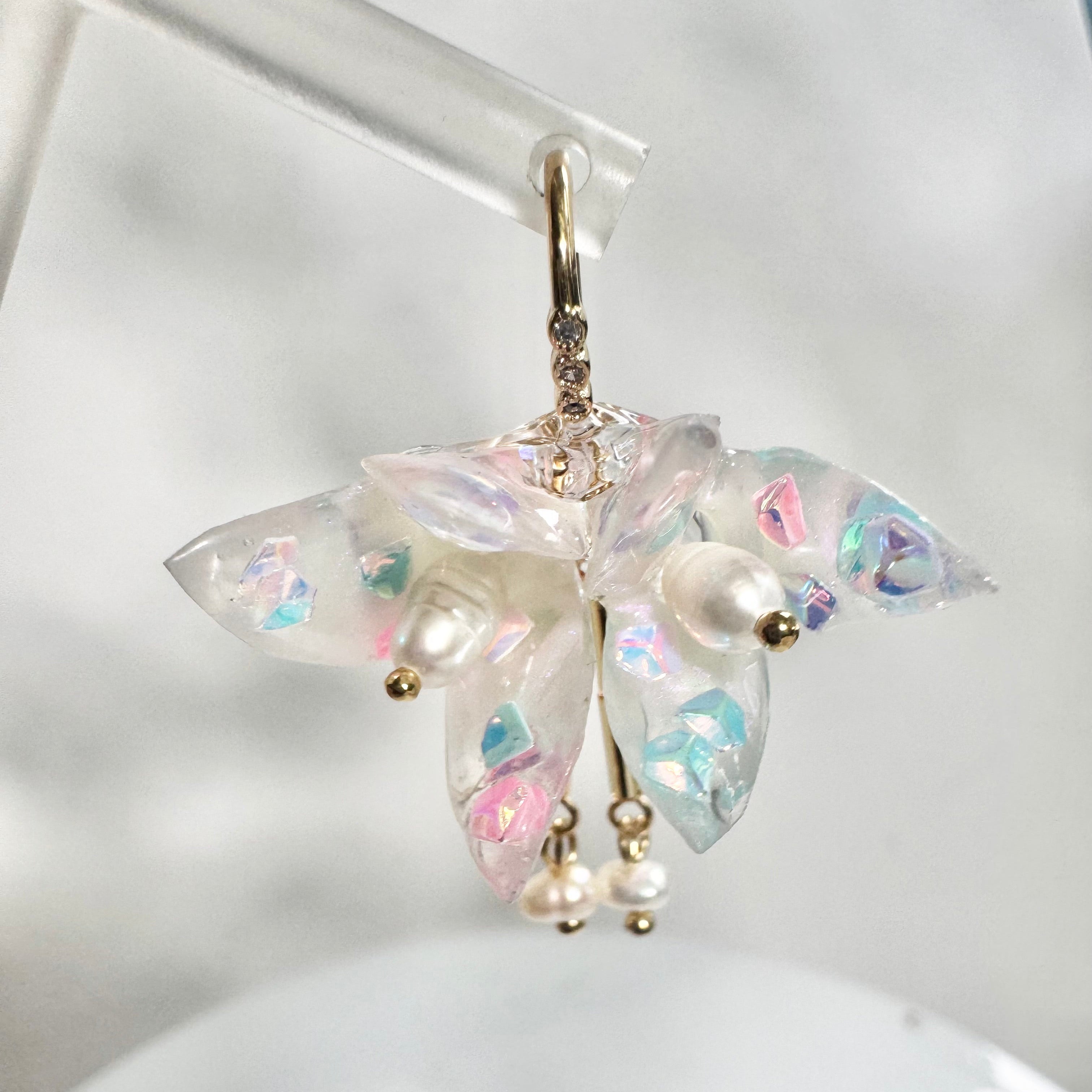 Fairy Prism Papillon Earrings - Glowspell White -