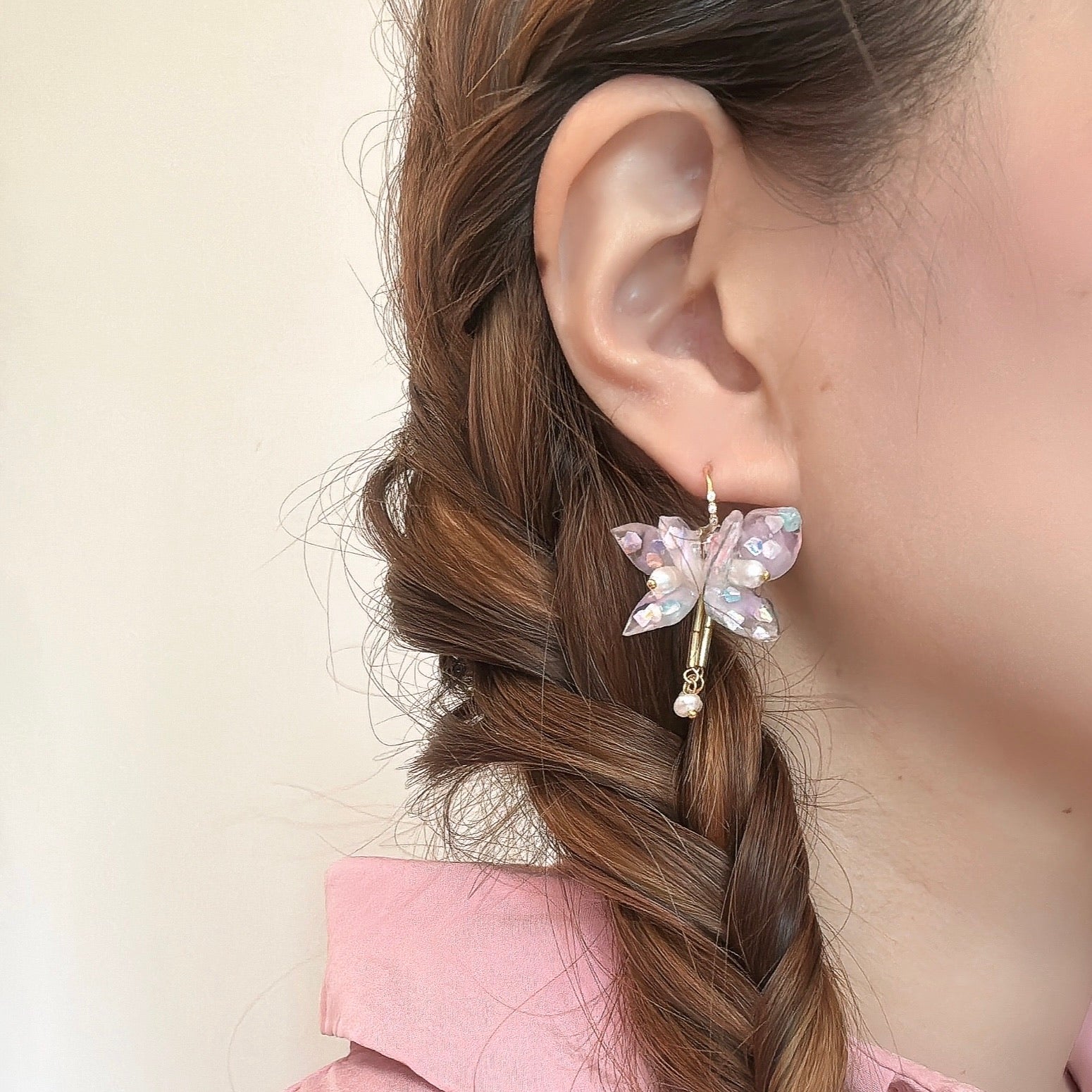 Fairy Prism Papillon Earrings - Glowspell White -