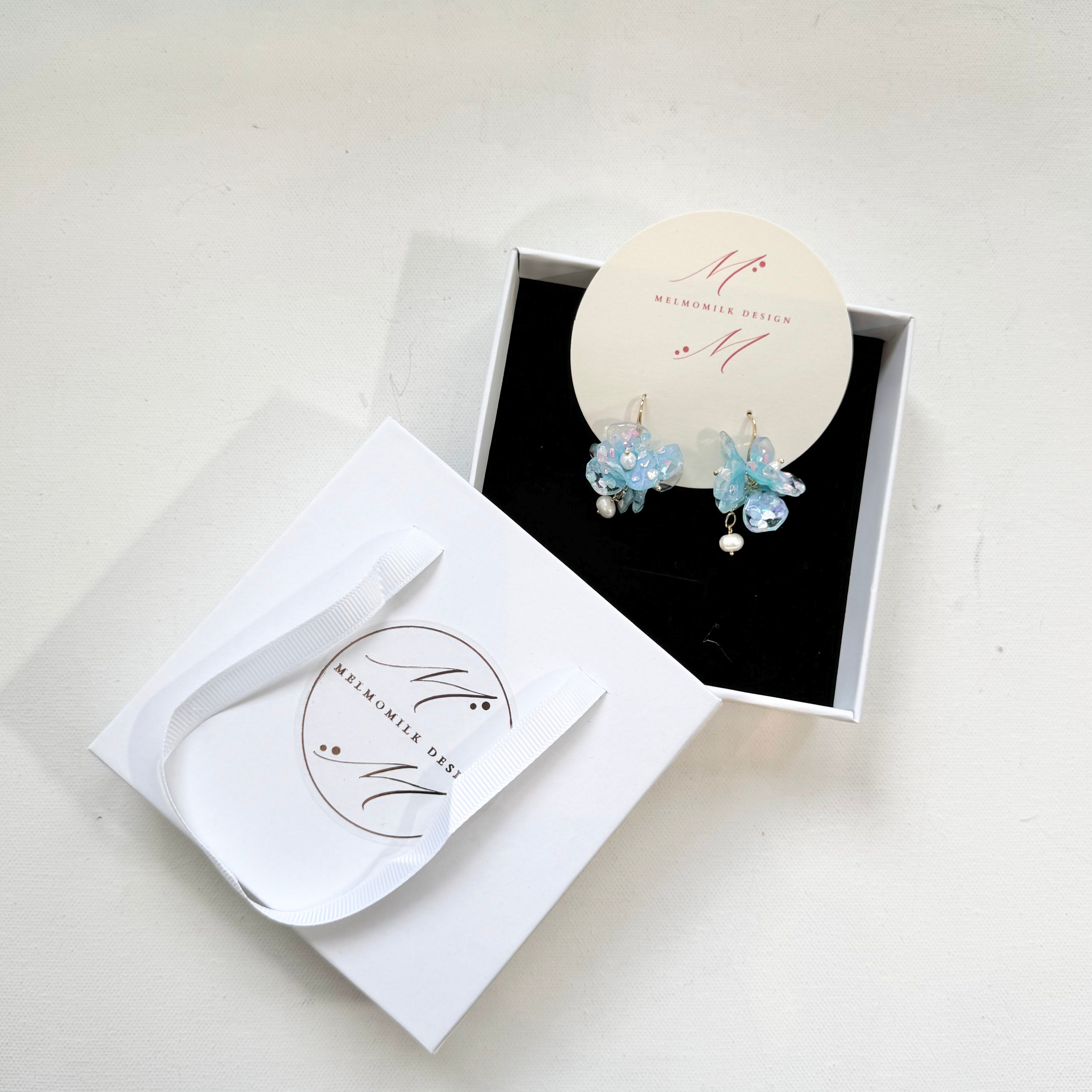Fairy Prism Bloom Earrings - Cosmic Blue -