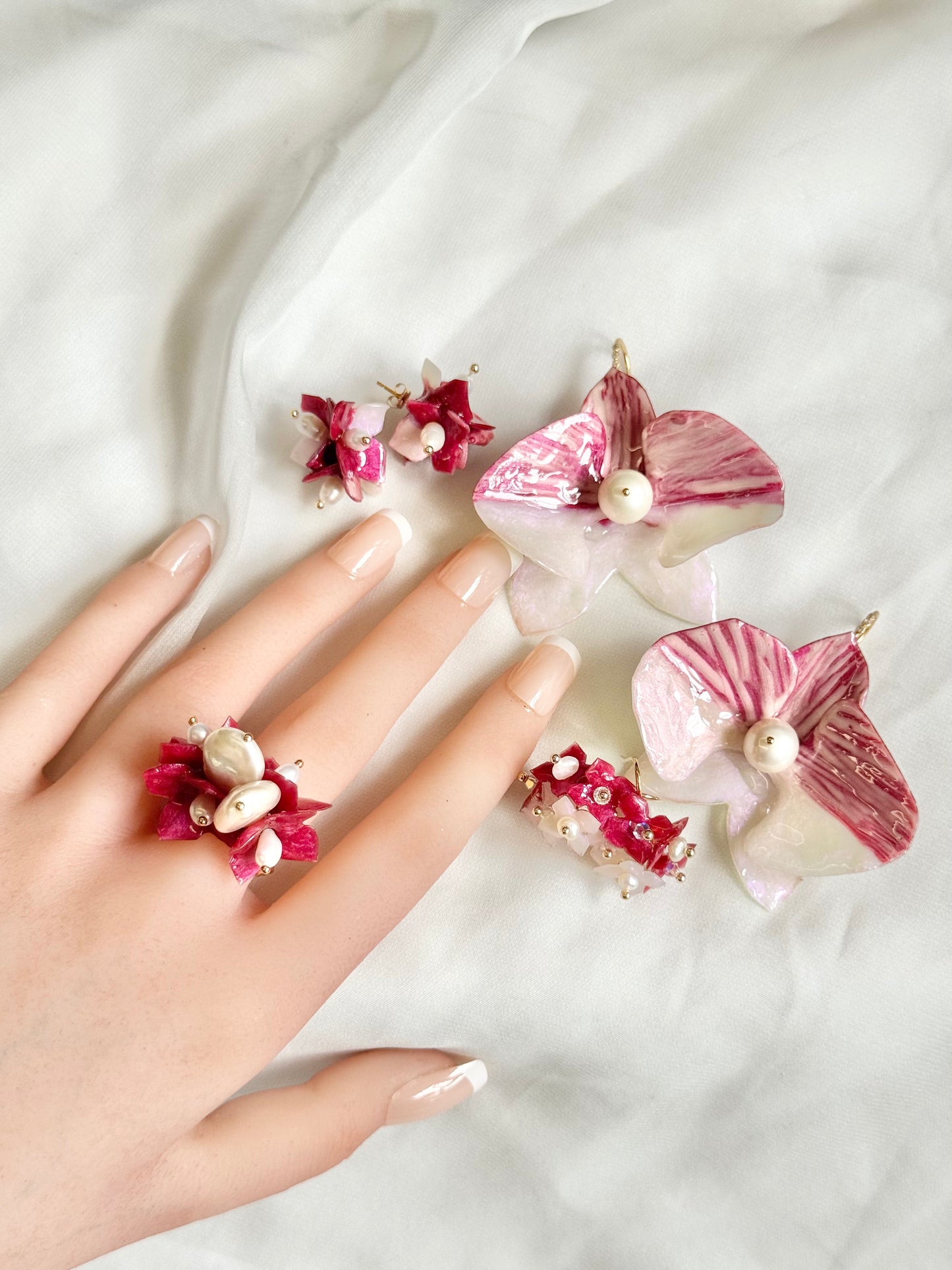 Hydrangea Bloom Earrings - SG60 Edition -