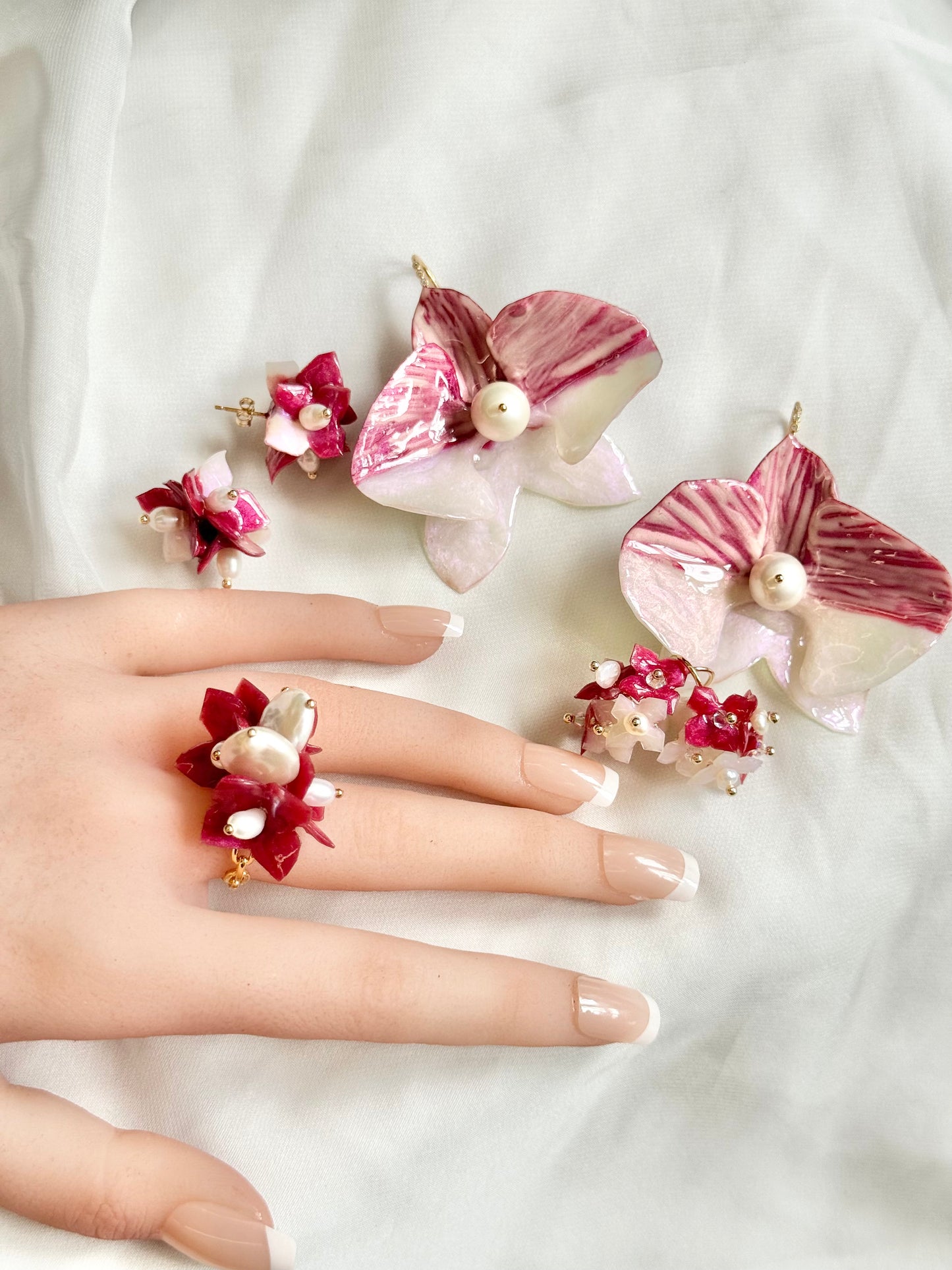 Hydrangea Bloom Earrings - SG60 Edition -