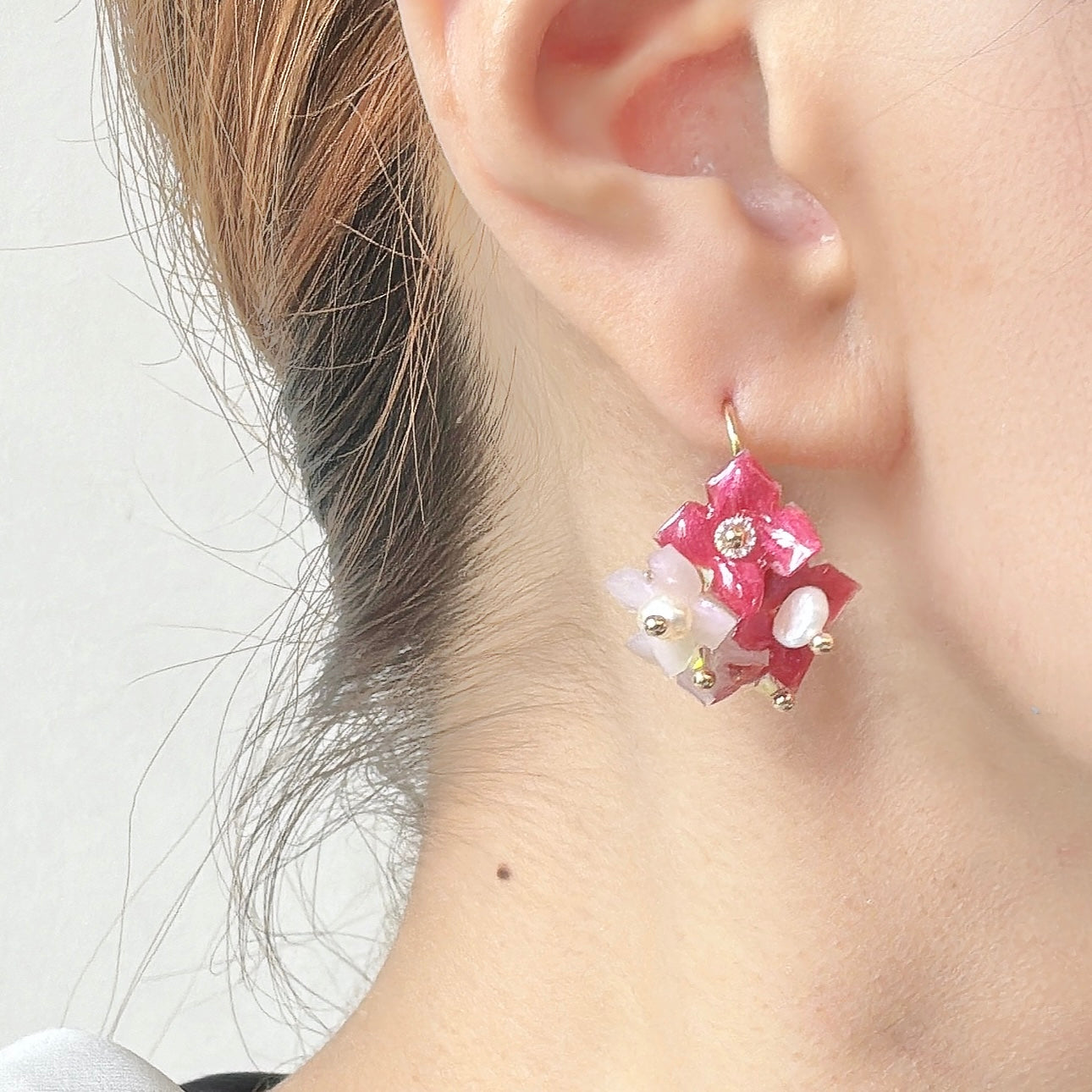 Hydrangea Bloom Earrings - SG60 Edition -