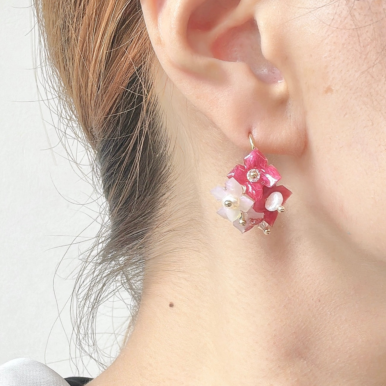Hydrangea Bloom Earrings - SG60 Edition -