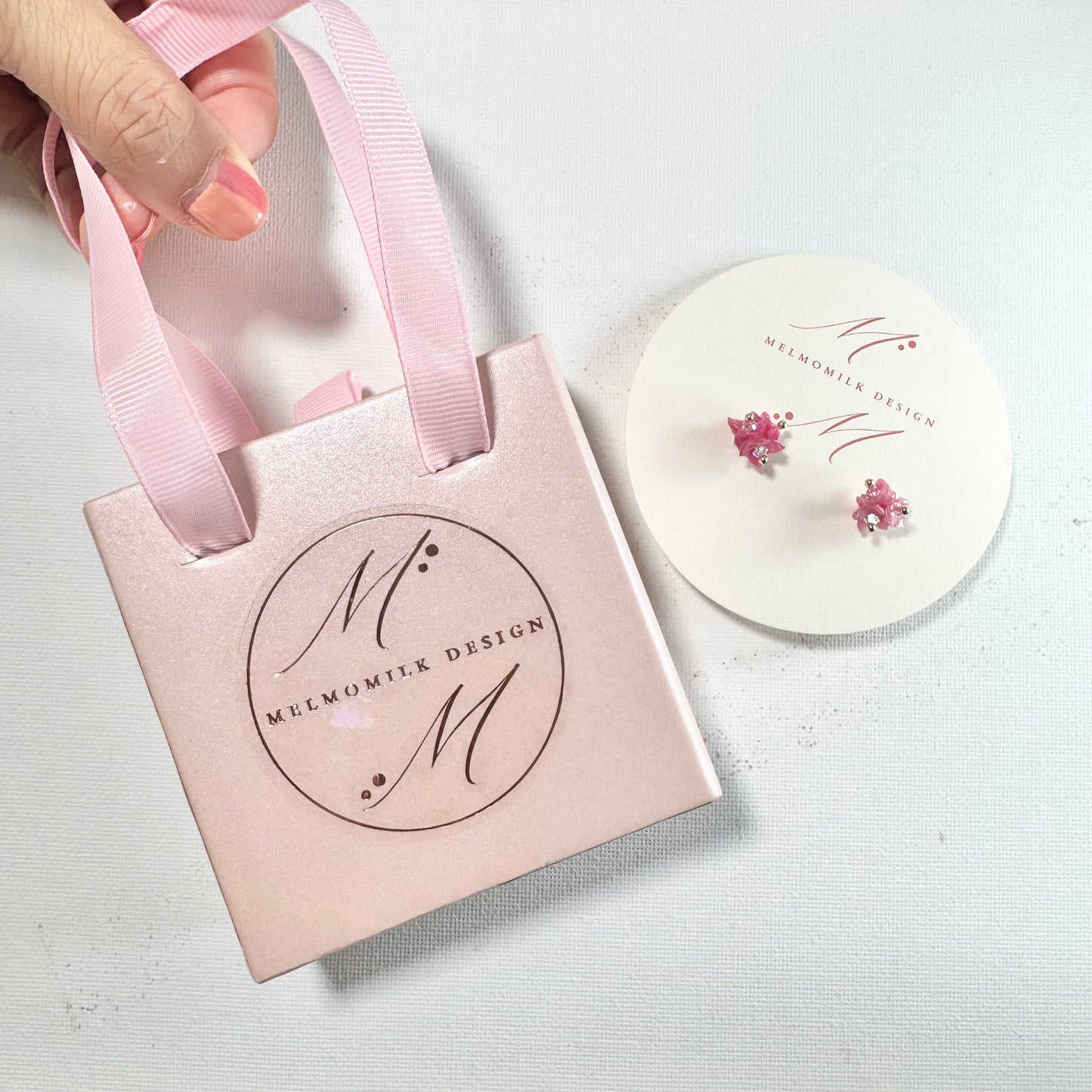 Tiny Pop Earrings - Strawberry Milk -