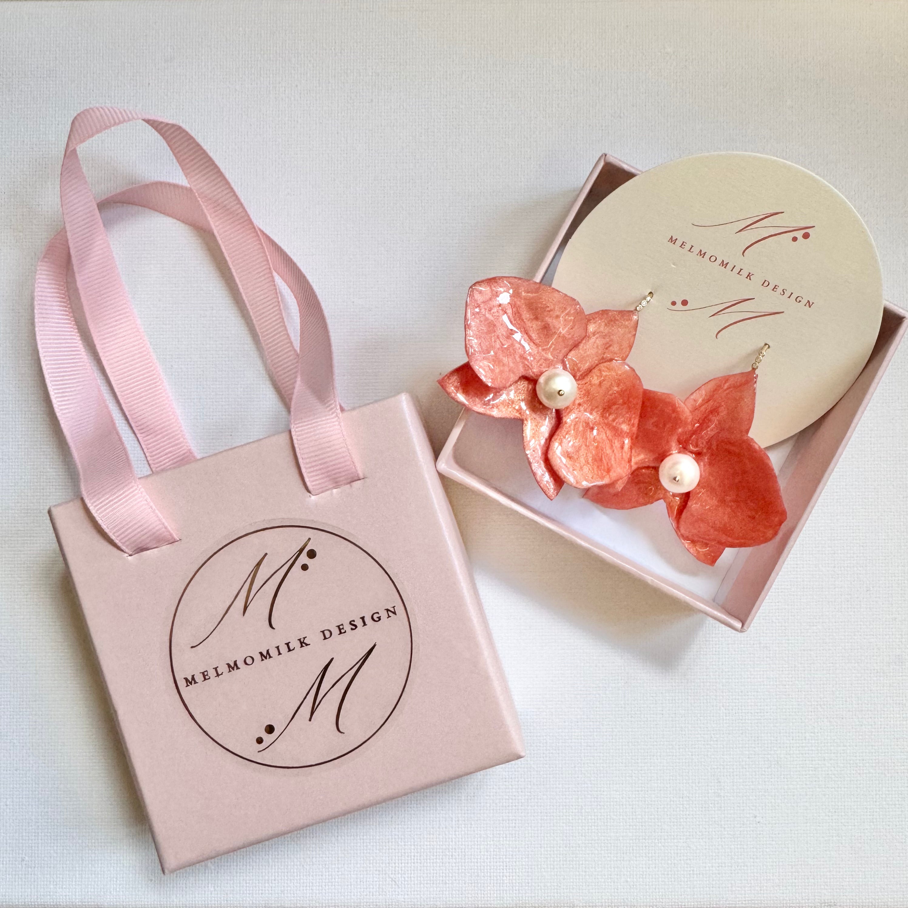 Eternal Orchid Earrings - Citrus Orange -
