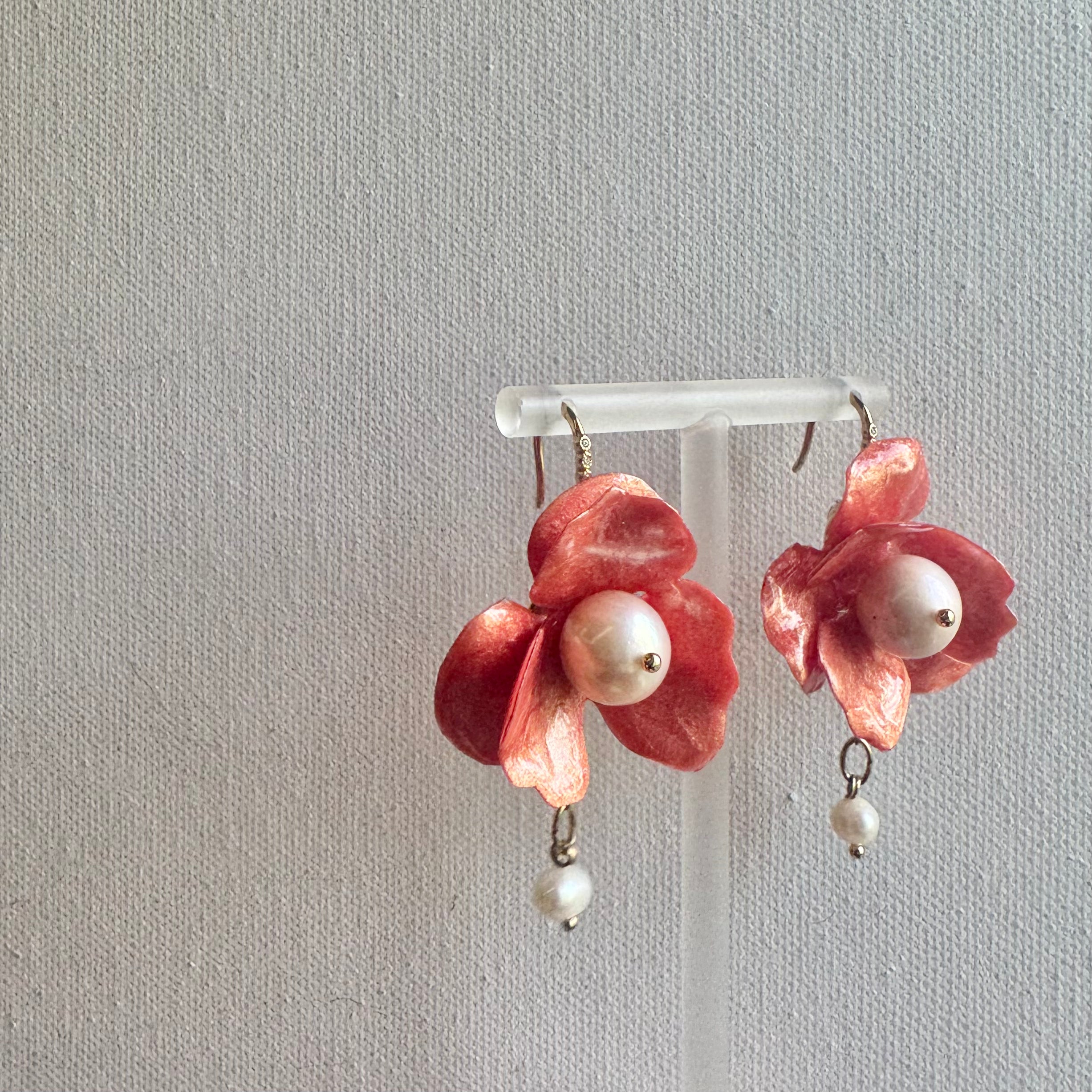 Anemone Splendens Earrings - Citrus Orange -