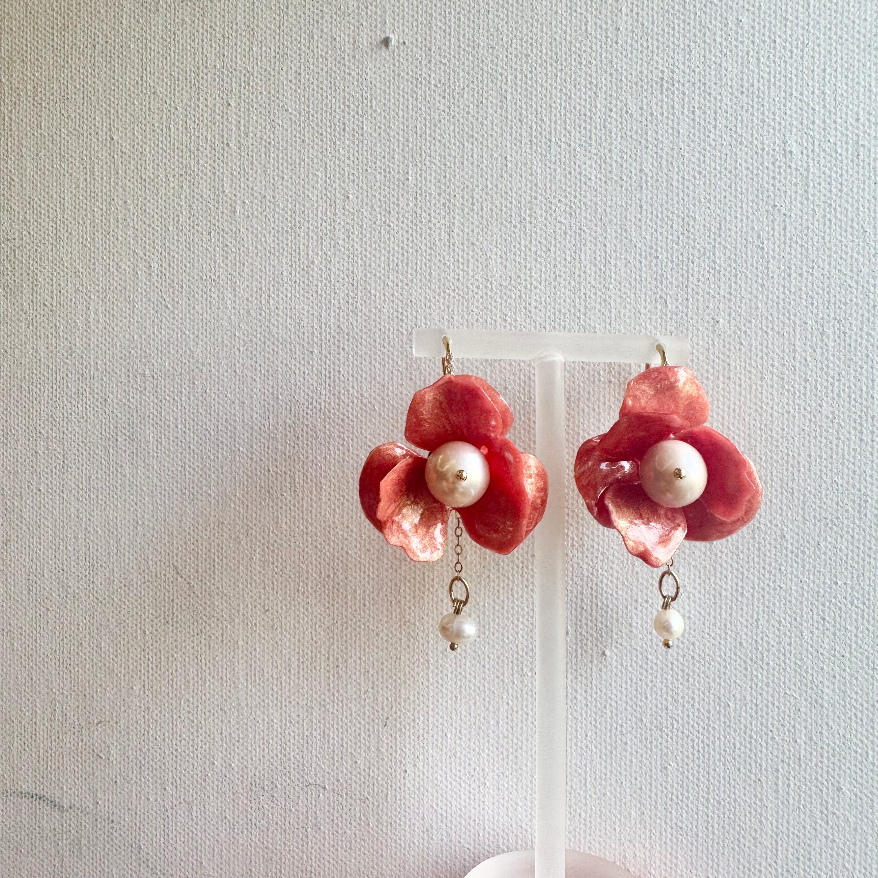 Anemone Splendens Earrings - Citrus Orange -