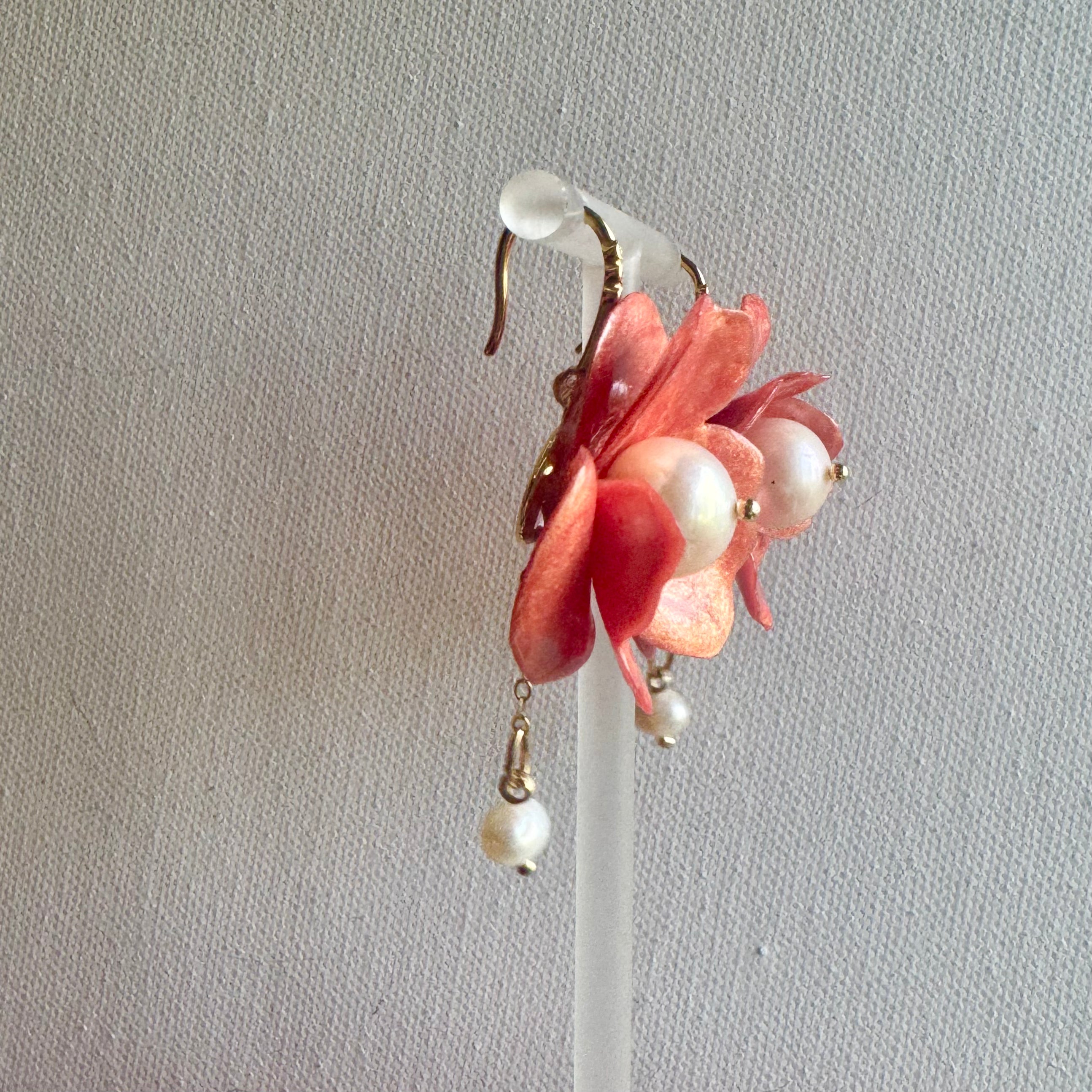 Anemone Splendens Earrings - Citrus Orange -