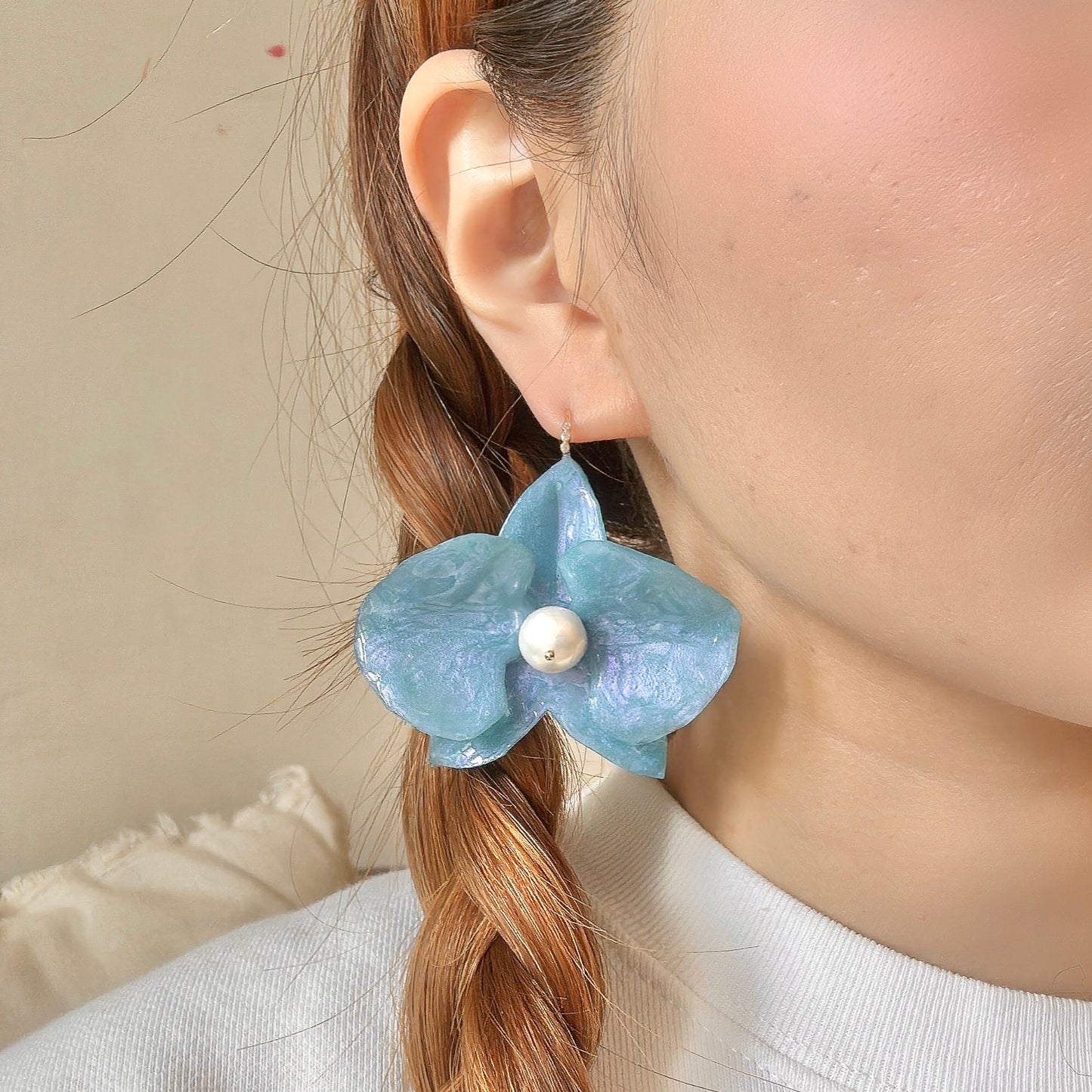 Eternal Orchid Earrings - Milky Opal -