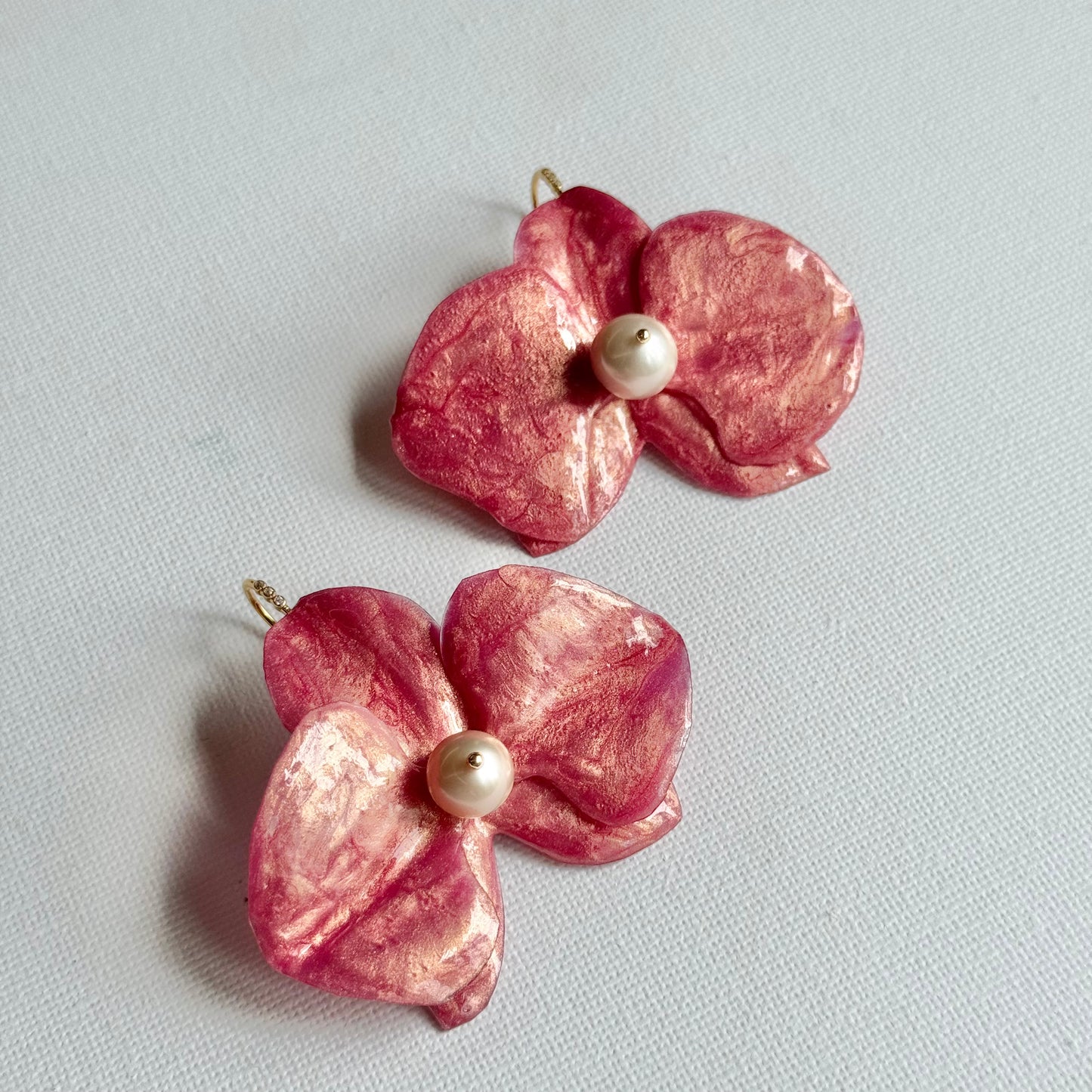 Eternal Orchid Earrings - Powder Velvet Pink -