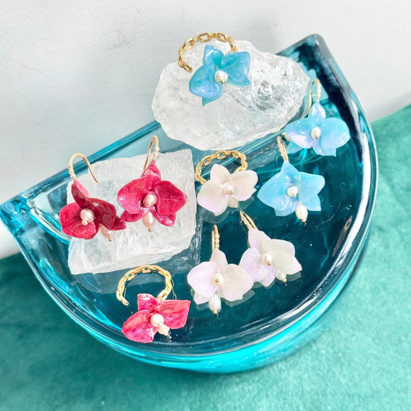 デンティー・オーキッド・リング 小さな胡蝶蘭 -バーガンディー-