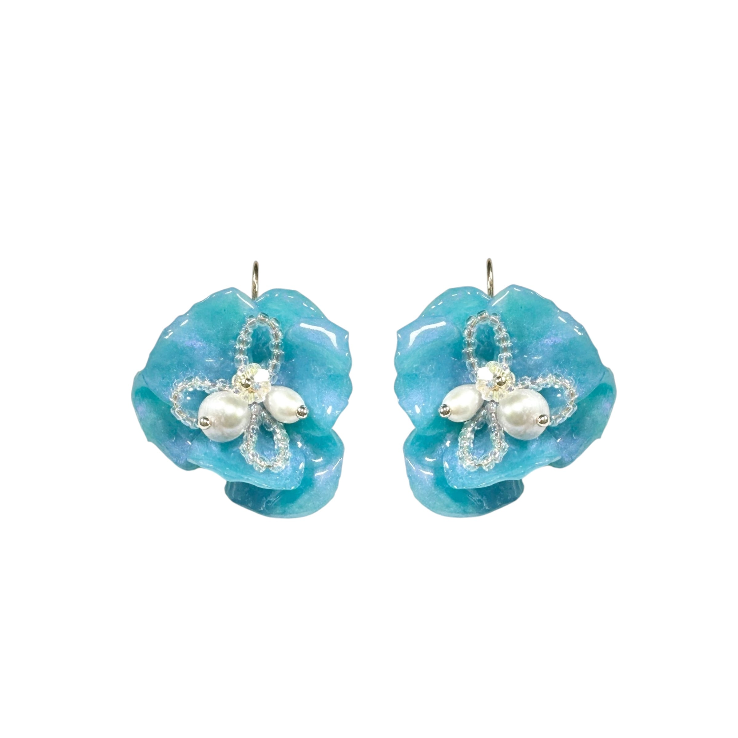 Enchanted Rose Earrings - Milky Opal -