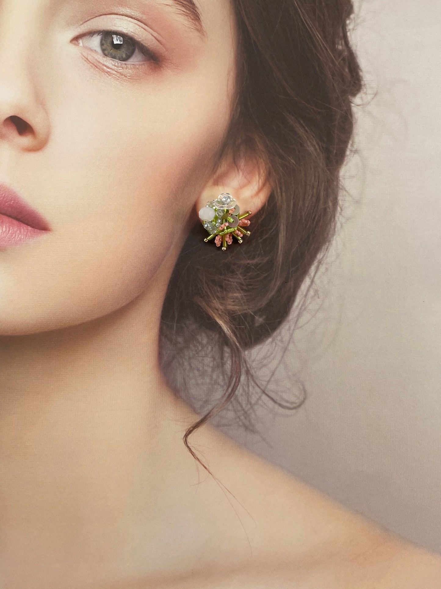 Hand beaded earrings - wagashi -