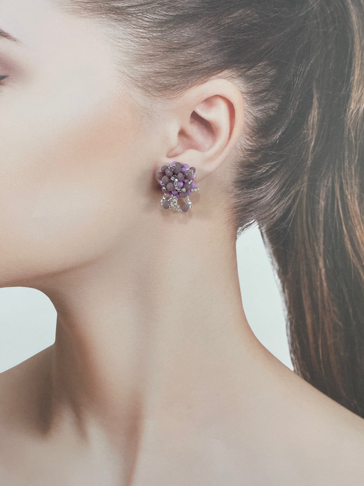 Hand beaded earrings - tsubu -