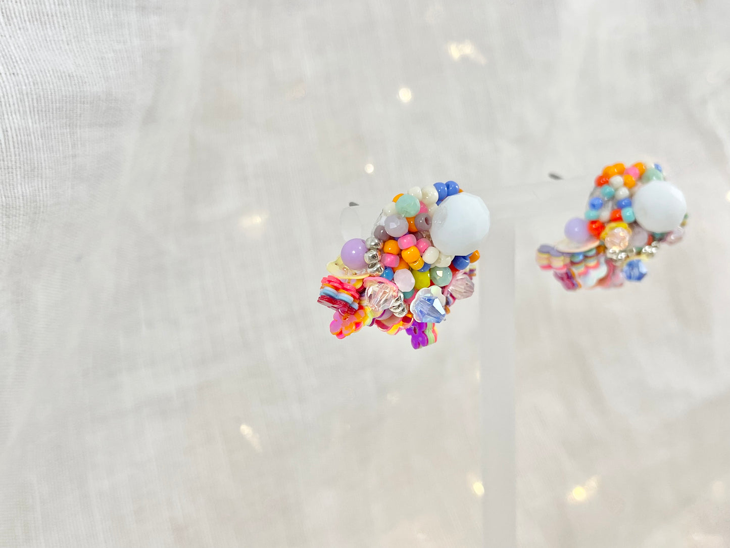 Hand beaded earrings - mix candy -