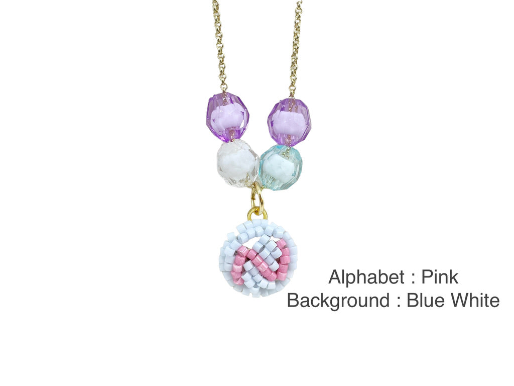 Hand beaded kids necklace - Alphabet-
