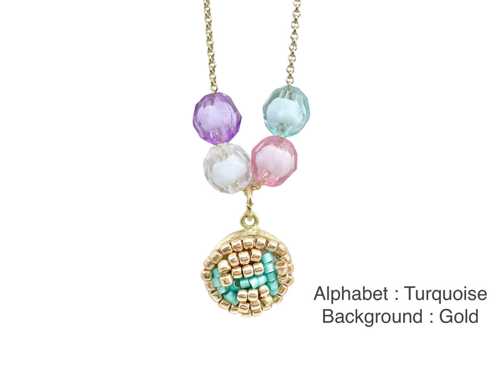 Hand beaded kids necklace - Alphabet-