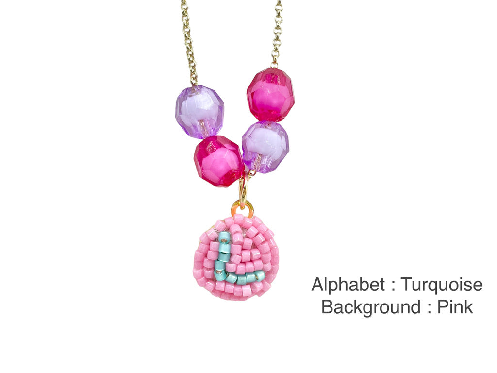 Hand beaded kids necklace - Alphabet-