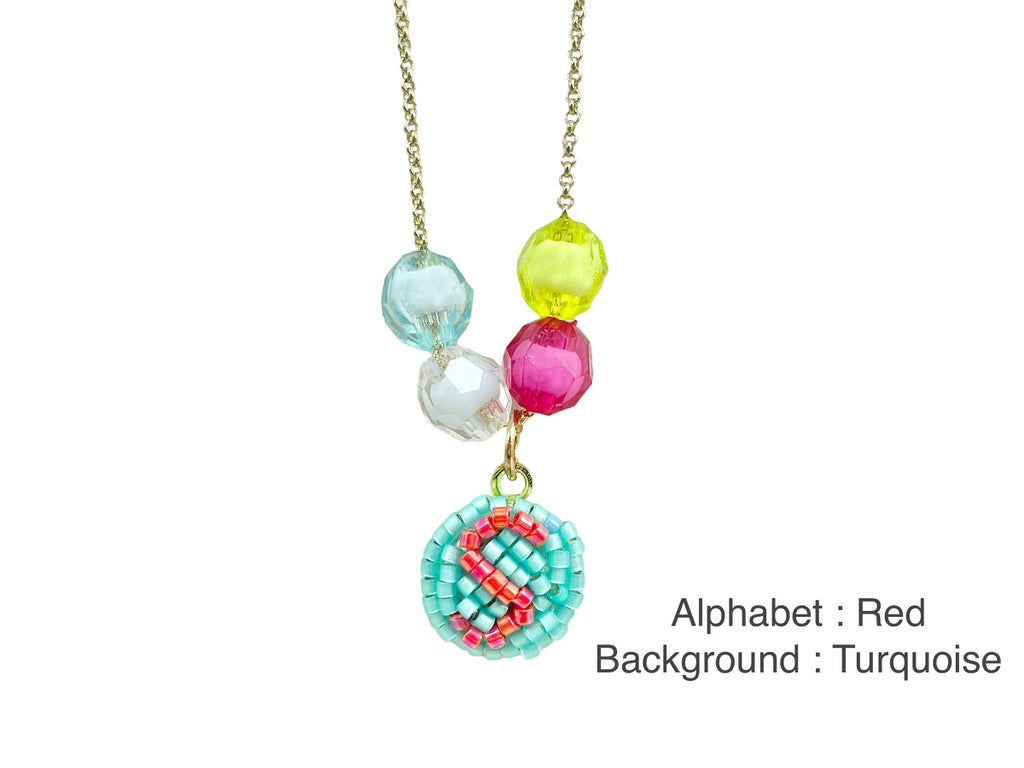Hand beaded kids necklace - Alphabet-