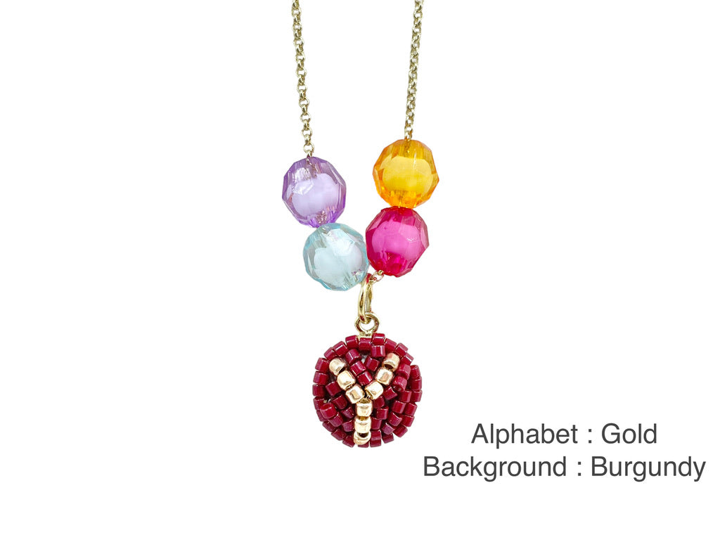 Hand beaded kids necklace - Alphabet-