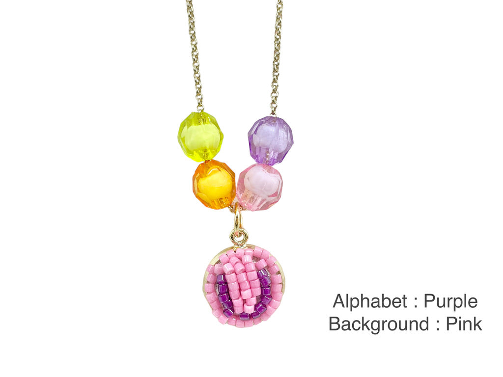 Hand beaded kids necklace - Alphabet-