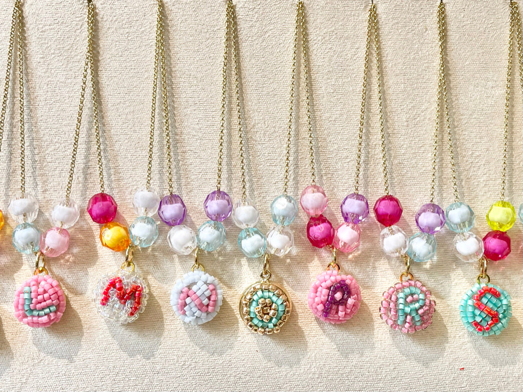 Hand beaded kids necklace - Alphabet-