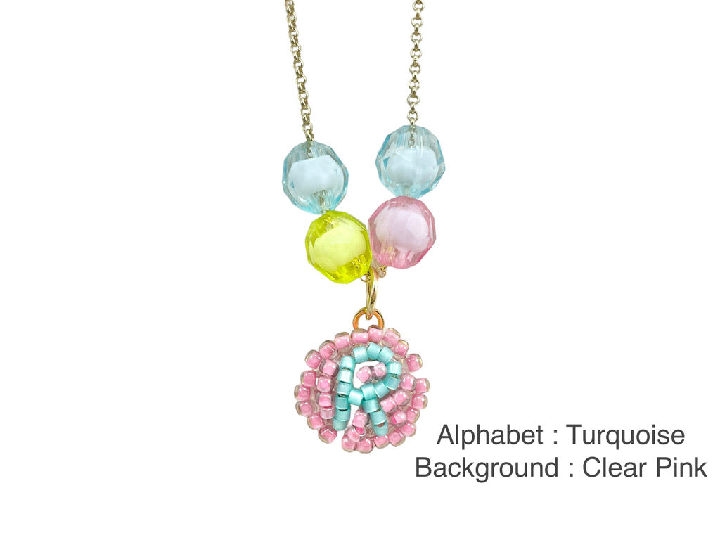 Hand beaded kids necklace - Alphabet-