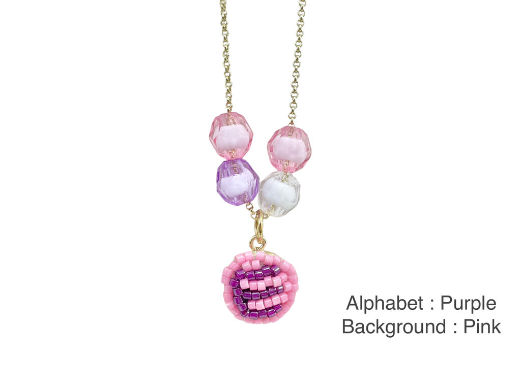 Hand beaded kids necklace - Alphabet-