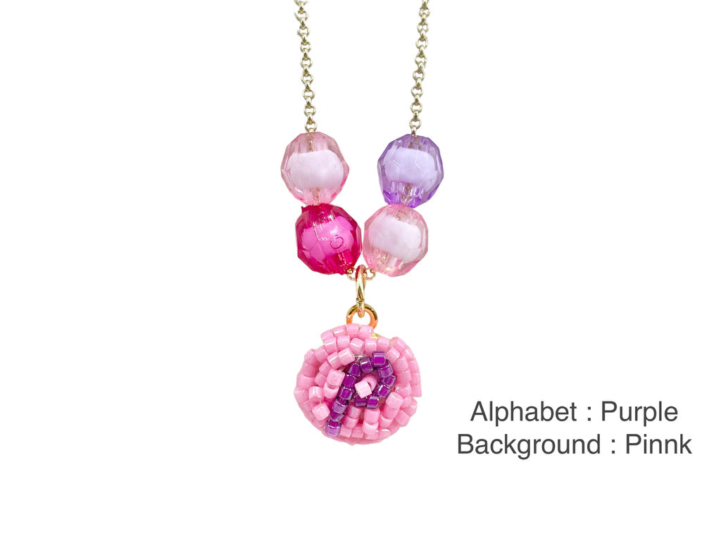 Hand beaded kids necklace - Alphabet-