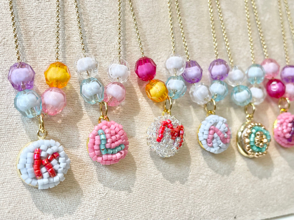 Hand beaded kids necklace - Alphabet-