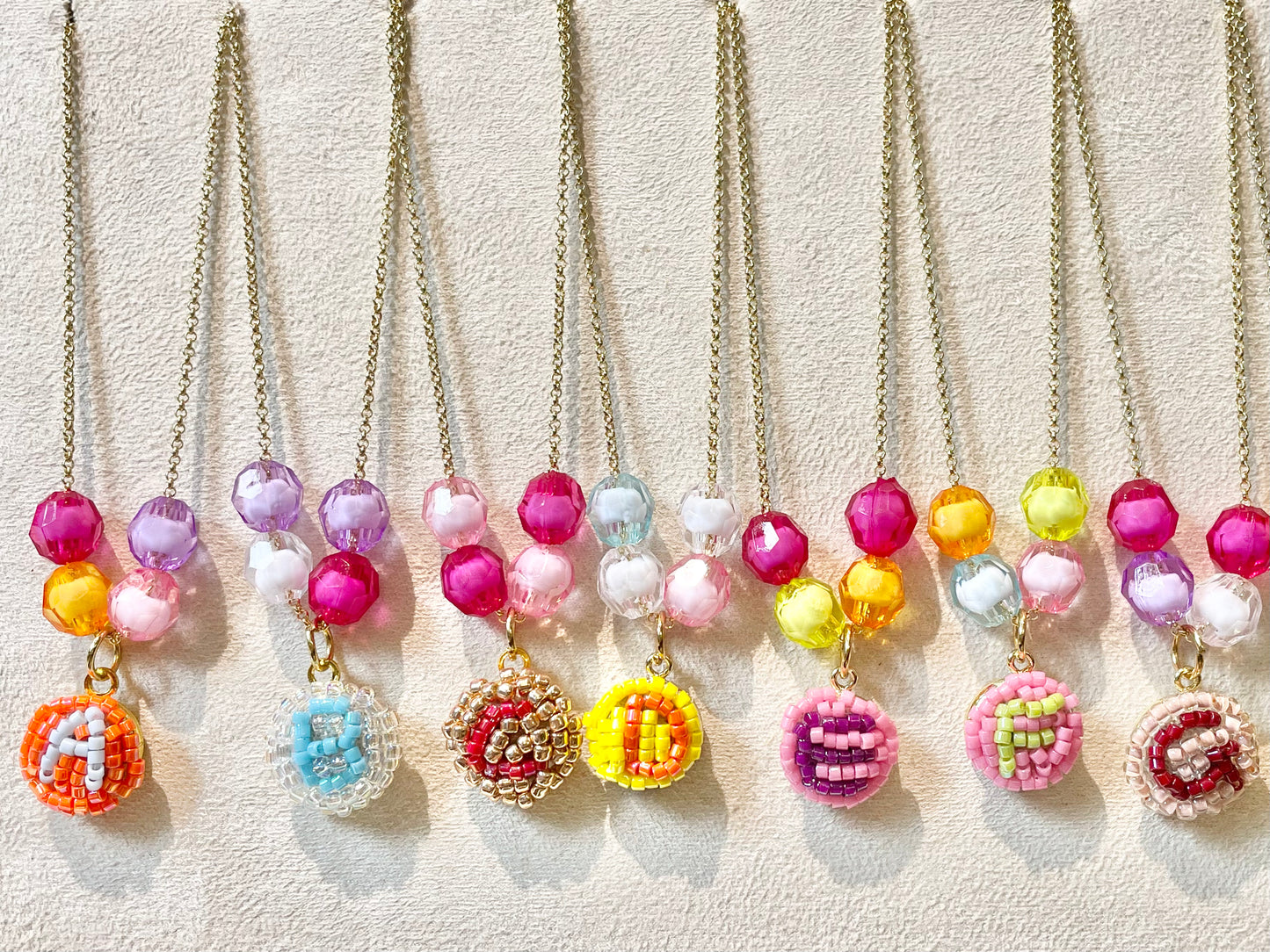 Hand beaded kids necklace - Alphabet-