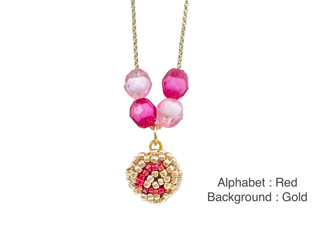 Hand beaded kids necklace - Alphabet-