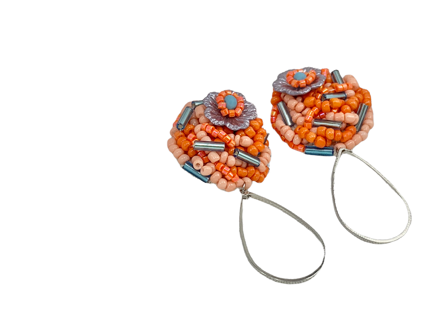 Hand beaded earrings -drop-