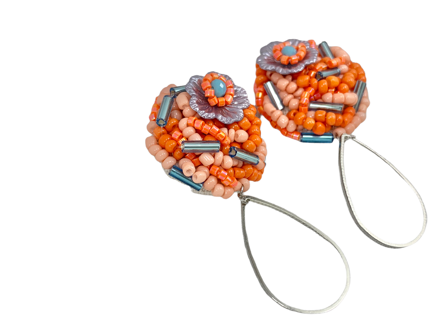 Hand beaded earrings -drop-