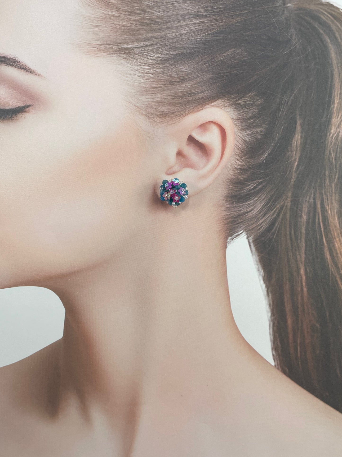 Hand beaded earrings - Apatite - 2 ways