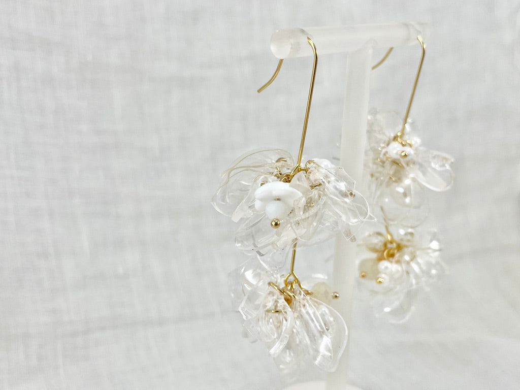 Upcycled earrings - flower balls-