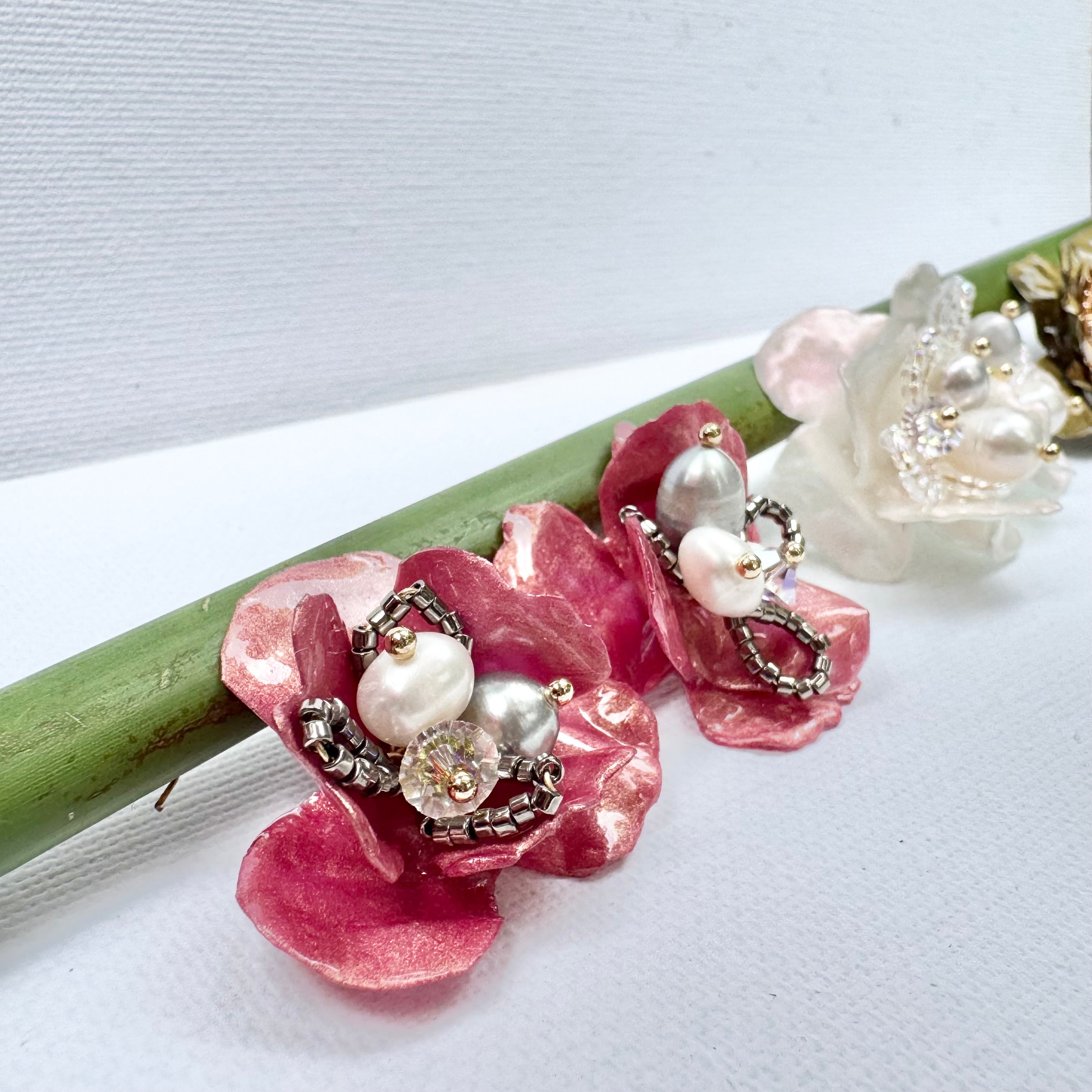 Enchanted Rose Earrings - Rosy Glow